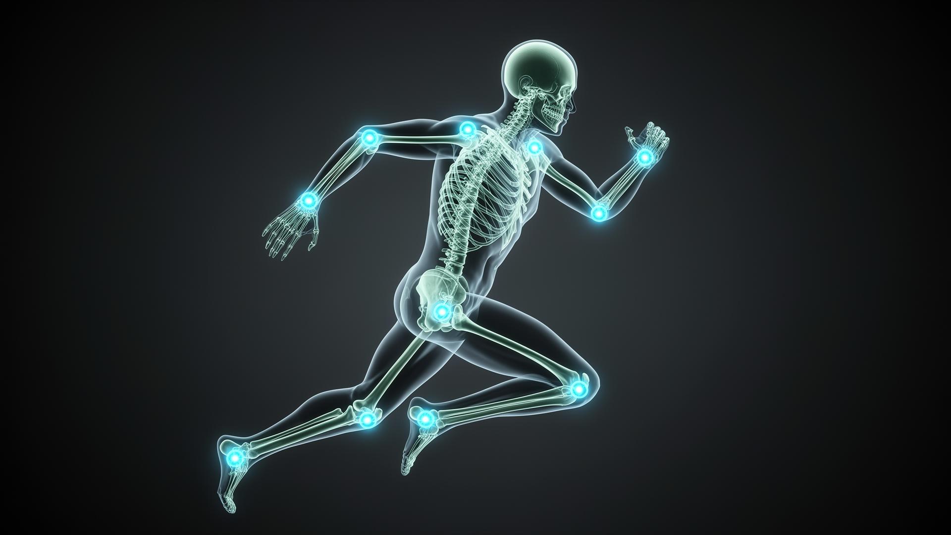 Biomechanical AI skeletal tracking visualization